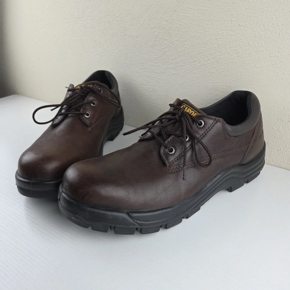 Carolina CA1528 Men's 12M Brown Leather Work Shoes Electrical Hazard Safety Toe